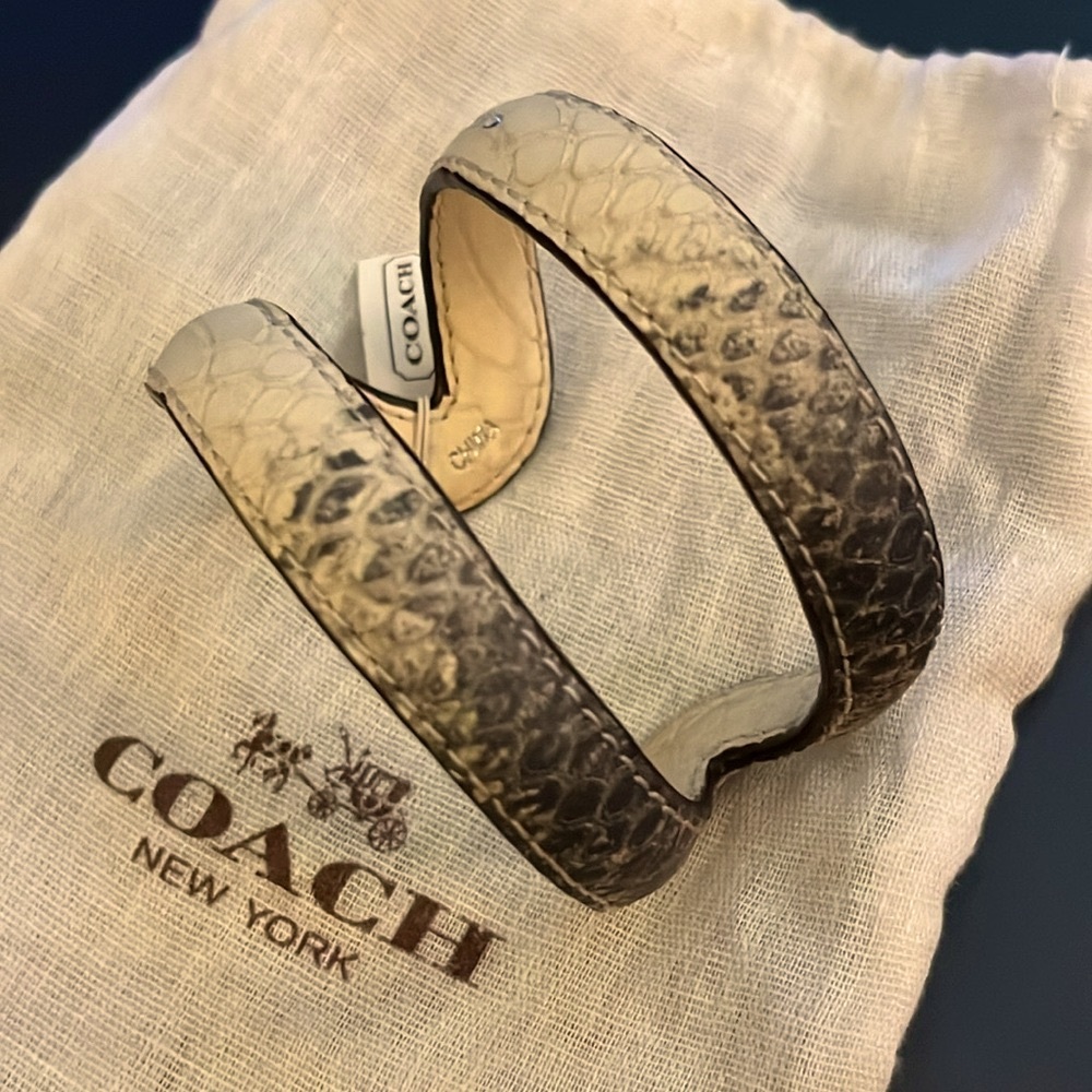Coach faux snakeskin cuff bracelet